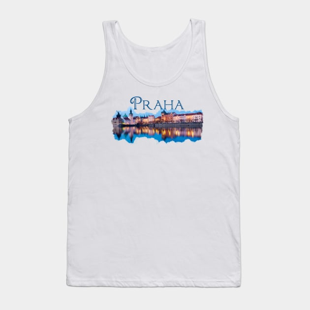 Praha: Evening Skyline Tank Top by RaeTucker